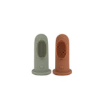 Spazzolino in Silicone 2 Pezzi - ( Marrone / Oliva )