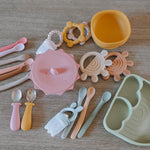 Piatto a Scomparti Rainbow con ventosa - Beige