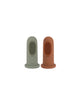 Spazzolino in Silicone 2 Pezzi - ( Marrone / Oliva )