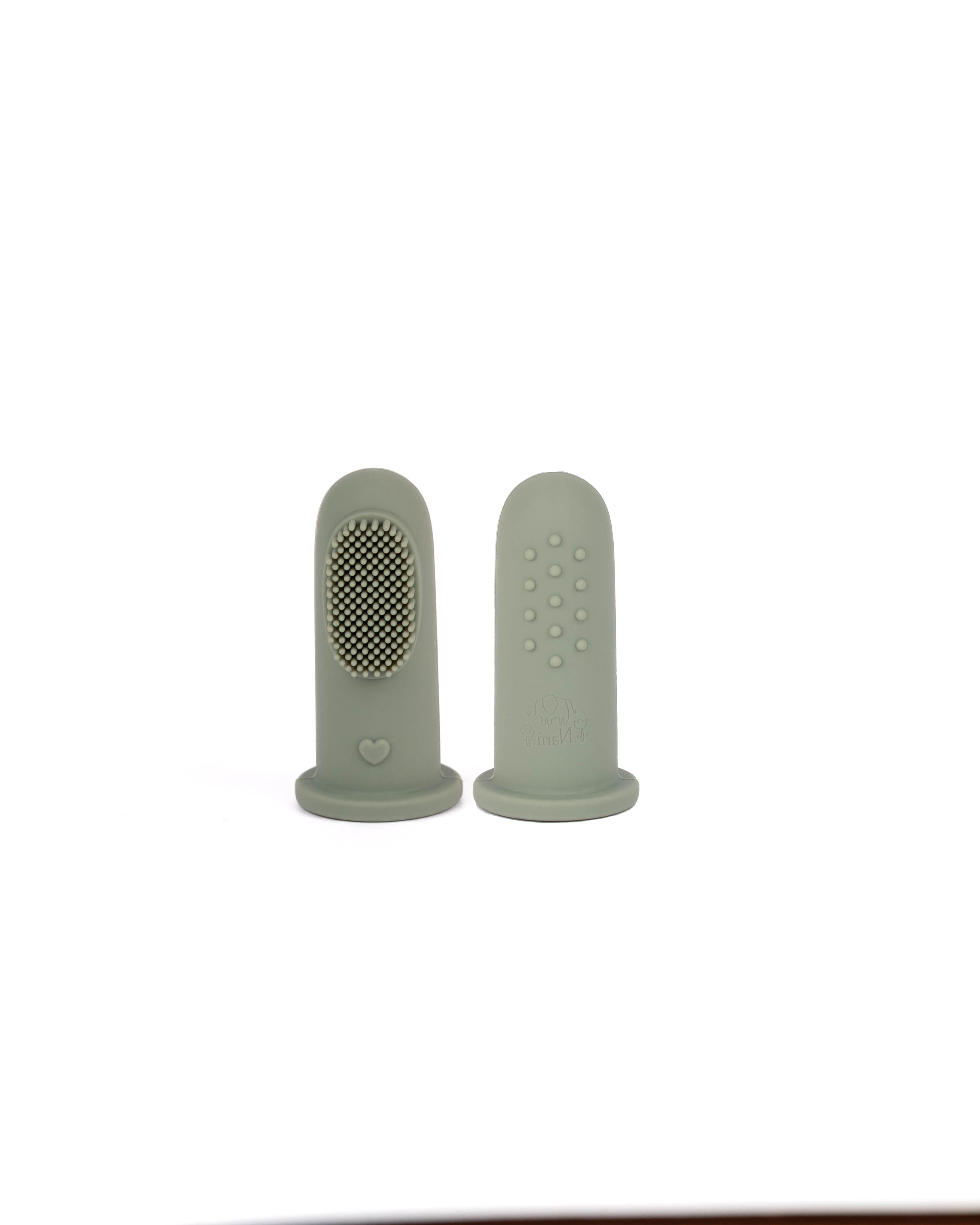 Spazzolino in Silicone 2 Pezzi - ( Marrone / Oliva )