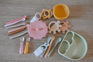 Piatto a Scomparti Rainbow con ventosa - Beige