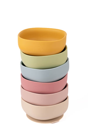 Ciotola in Silicone Square con ventosa - Rosa antico