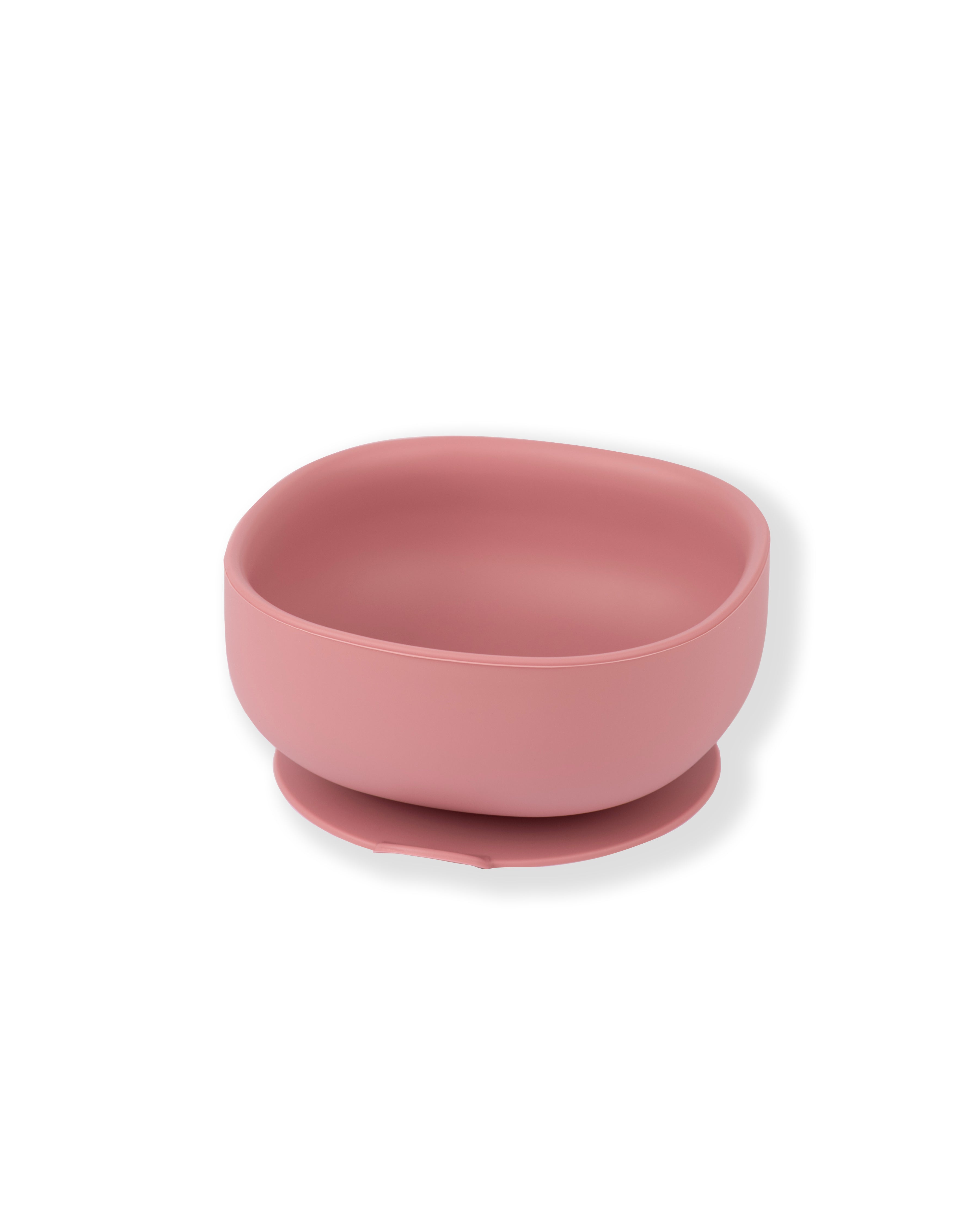 Ciotola in Silicone Square con ventosa - Rosa antico