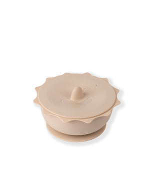 Ciotola Sun con coperchio e ventosa - Beige
