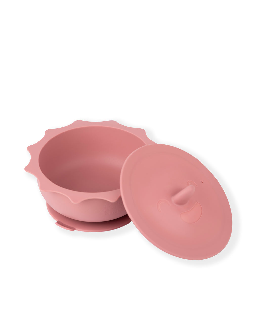 Ciotola Sun con coperchio e ventosa - Rosa antico